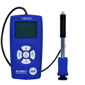 Front view of the LS251D Portable Digital Leeb Hardness Tester with its probe attached.